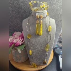 Yellow and Silver Jewelry Set
